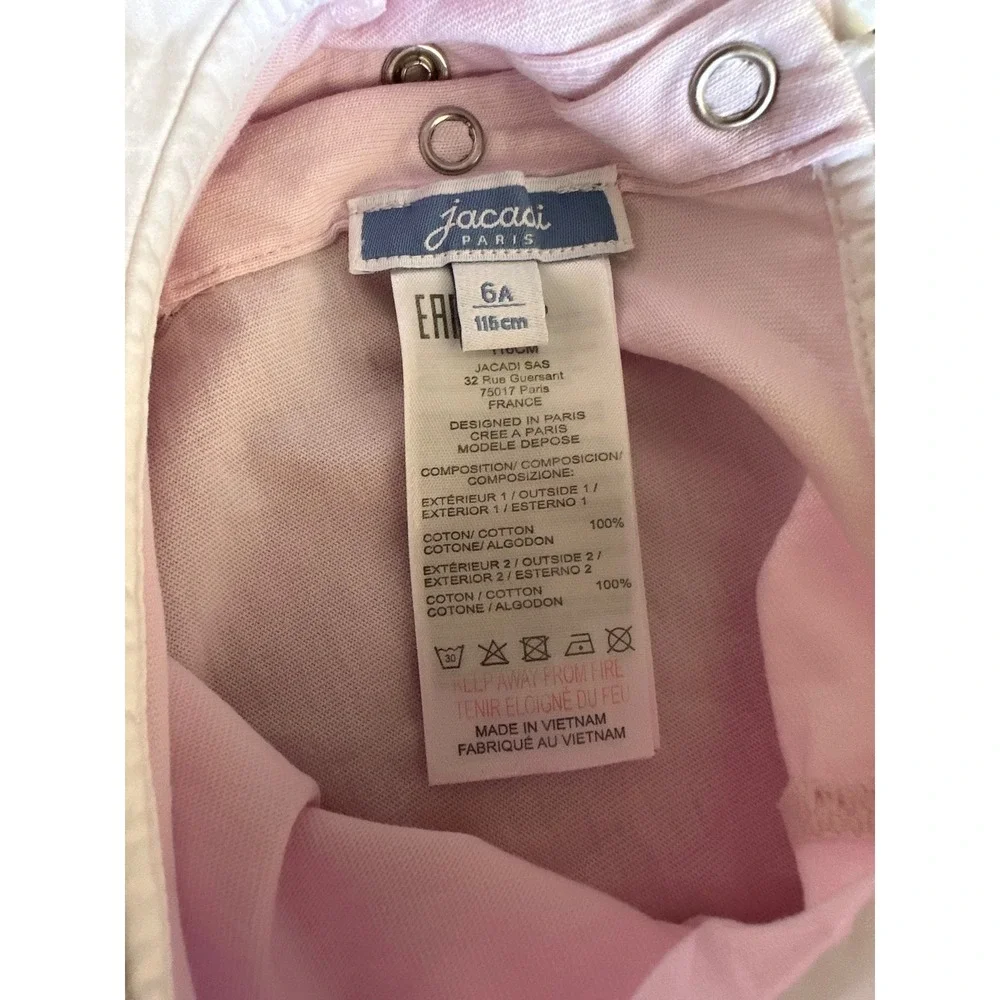 Jacadi Paris Soft Pink Long Sleeve T-Shirt with White Peter Pan Collar Dress